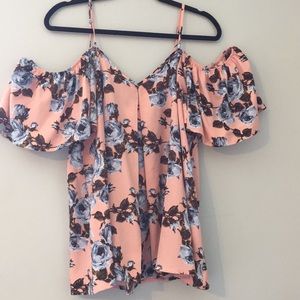 Cute pink and blue floral top
